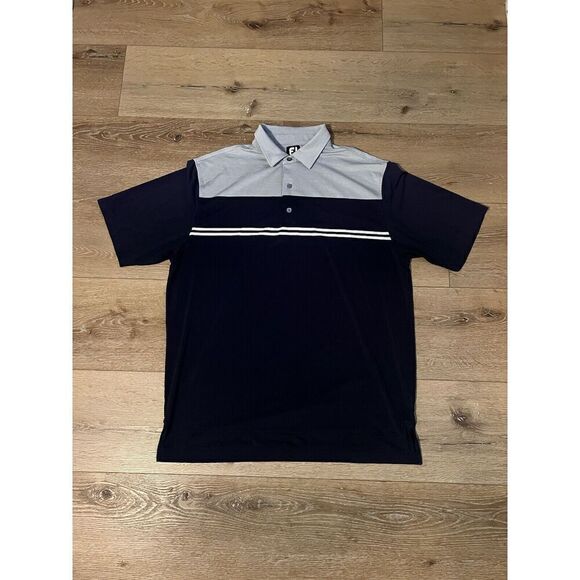 Footjoy Mens Blue Short Sleeve Golf Polo Size XL - Picture 1 of 3
